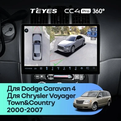 Штатная магнитола Teyes CC4 Pro 360 8/128 Chrysler Voyager (2000-2007) Тип-A (13")