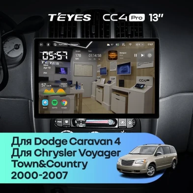 Штатная магнитола Teyes CC4 Pro 8/128 Chrysler Town &amp; Country 4 RS (2000-2007) Тип-A (13")