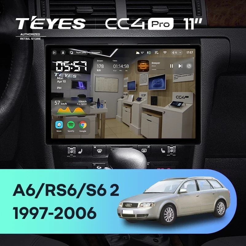 Штатная магнитола Teyes CC4 Pro 8/128 Audi S6 2 (1999-2004) (11")