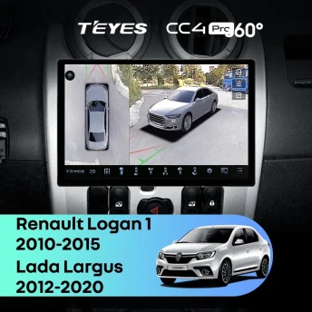 Штатная магнитола Teyes CC4 Pro 360 12/256 Renault Logan 1 (2010-2015) (11")