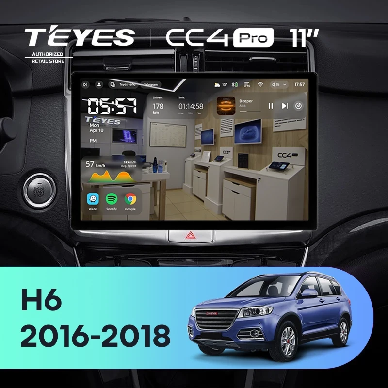 Штатная магнитола Teyes CC4 Pro 8/128 Haval H6 (2016-2018) (11")