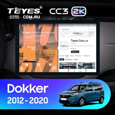 Штатная магнитола Teyes CC3 2K 4/32 Renault Dokker (2012-2020) (13")