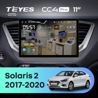 Штатная магнитола Teyes CC4 Pro 8/128 Hyundai Solaris 2 (2017-2020) F1 Тип-A (11")