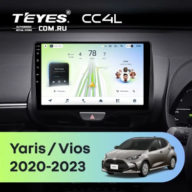 Штатная магнитола Teyes CC4L 6/64 Toyota Vios (2020-2023) Правый руль