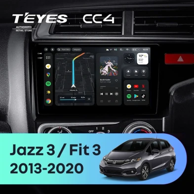 Штатная магнитола Teyes CC4 6/64 Honda Jazz 3 (2015-2020) Тип-A Правый руль