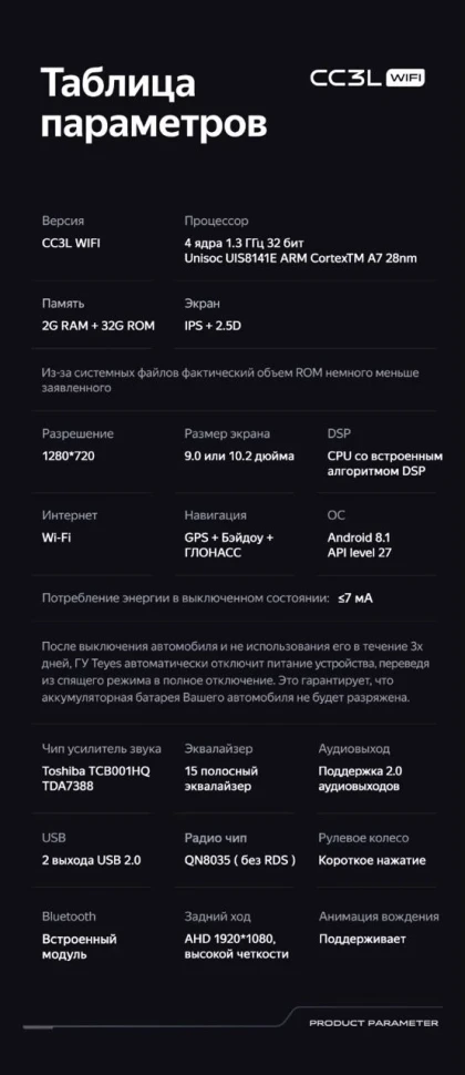 Штатная магнитола Teyes CC3L WiFi 2/32 Kia Rio 3 (2011-2017)