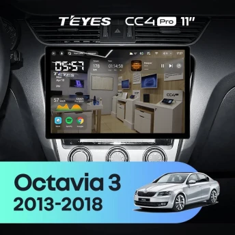 Штатная магнитола Teyes CC4 Pro 12/256 Skoda Octavia 3 A7 (2013-2018) Тип-B (11")