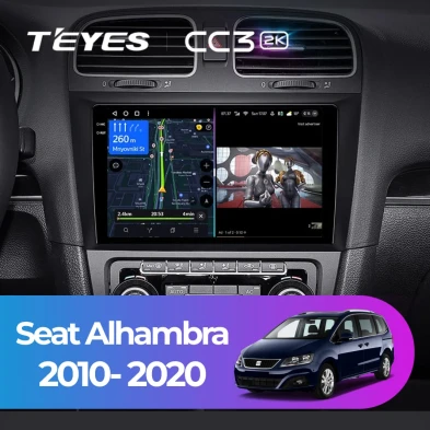 Штатная магнитола Teyes CC3 2K 360 6/128 Seat Alhambra (2010-2020) (10 inch Universal)