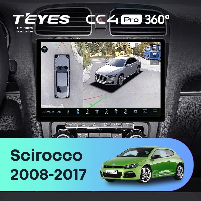 Штатная магнитола Teyes CC4 Pro 360 8/128 Volkswagen Scirocco (2008-2017) (11")