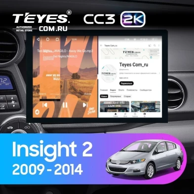 Штатная магнитола Teyes CC3 2K 4/64 Honda Insight 2 LHD (2009-2014) (13")