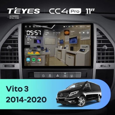Штатная магнитола Teyes CC4 Pro 12/256 Mercedes-Benz Vito 3 W447 (2014-2020) (11")
