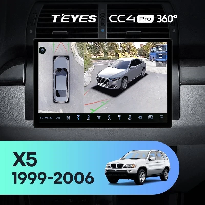 Штатная магнитола Teyes CC4 Pro 360 12/256 BMW X5 E39 E53 (1999-2006) (13")