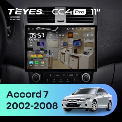 Штатная магнитола Teyes CC4 Pro 12/256 Honda Accord 7 (2002-2008) F2 (11")