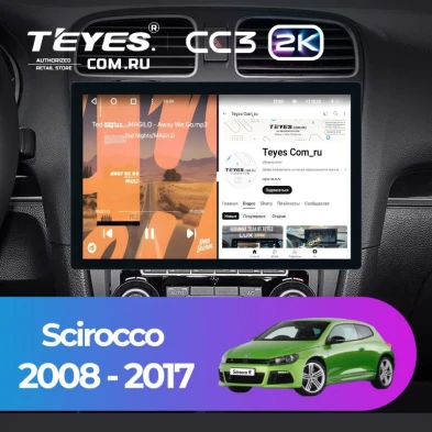 Штатная магнитола Teyes CC3 2K 4/32 Volkswagen Scirocco (2008-2017) (13")