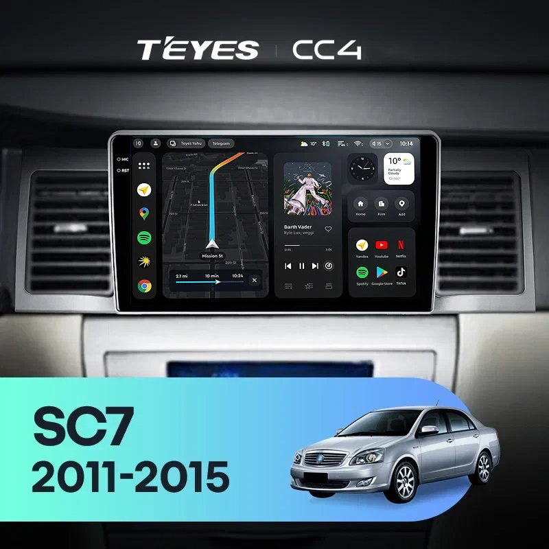 Штатная магнитола Teyes CC4 6/64 Geely SC7 (2011-2015)