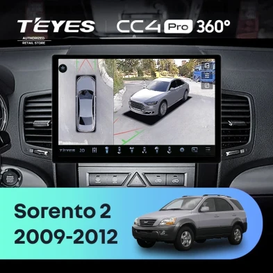 Штатная магнитола Teyes CC4 Pro 360 8/128 Kia Sorento 2 XM (2009-2012) Тип-A (11")