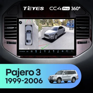 Штатная магнитола Teyes CC4 Pro 360 12/256 Mitsubishi Pajero 3 V70 V60 (1999-2006) (11")