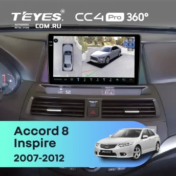 Штатная магнитола Teyes CC4 Pro 360 12/256 Honda Inspire (2007-2012)