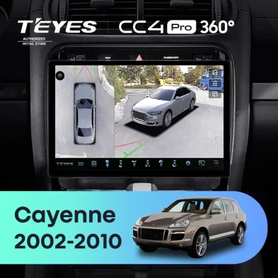 Штатная магнитола Teyes CC4 Pro 360 12/256 Porsche Cayenne I 1 9PA (2002-2010) (11")