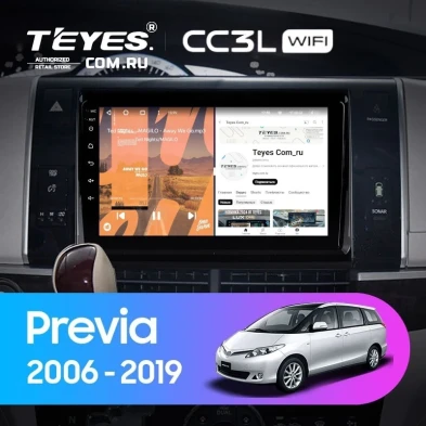 Штатная магнитола Teyes CC3L WiFi 2/32 Toyota Previa XR50 (2006-2019)