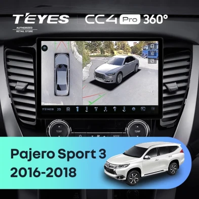 Штатная магнитола Teyes CC4 Pro 360 8/128 Mitsubishi Pajero Sport 3 (2016-2018) (11")