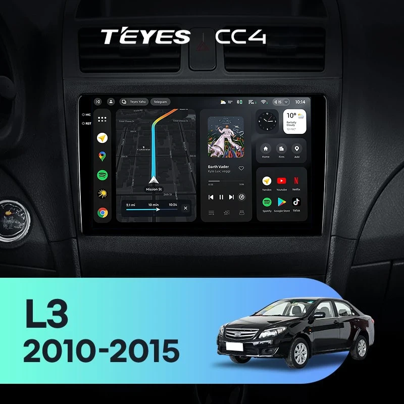 Штатная магнитола Teyes CC4 6/64 BYD L3 (2010-2015)